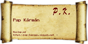 Pap Kármán névjegykártya